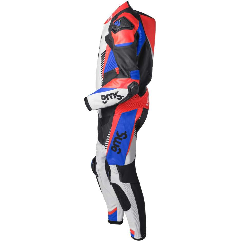 Tuta Moto Intera Gms Tuta in pelle GRC-1 1PCS Nero Blu Rosso 
