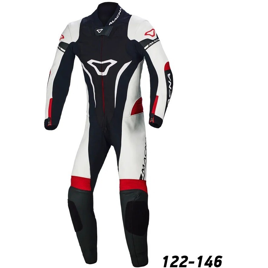 Tuta Moto Intera Junior Nero Bianco Rosso taglia 140