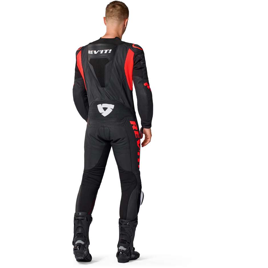Tuta Moto Intera Rev'it Argon 3 Nero Neon Rosso