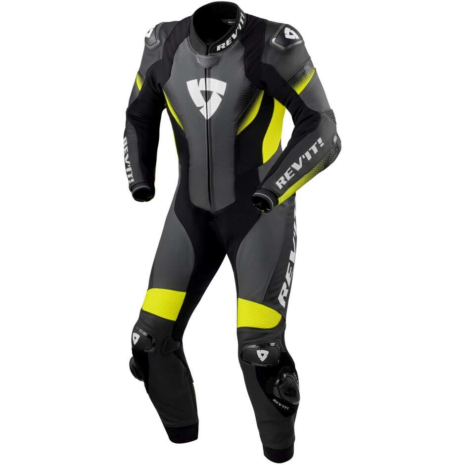 Tuta Moto Intera Rev'it CONTROL Nero Giallo Neon