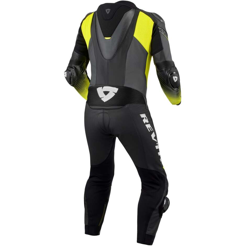 Tuta Moto Intera Rev'it CONTROL Nero Giallo Neon