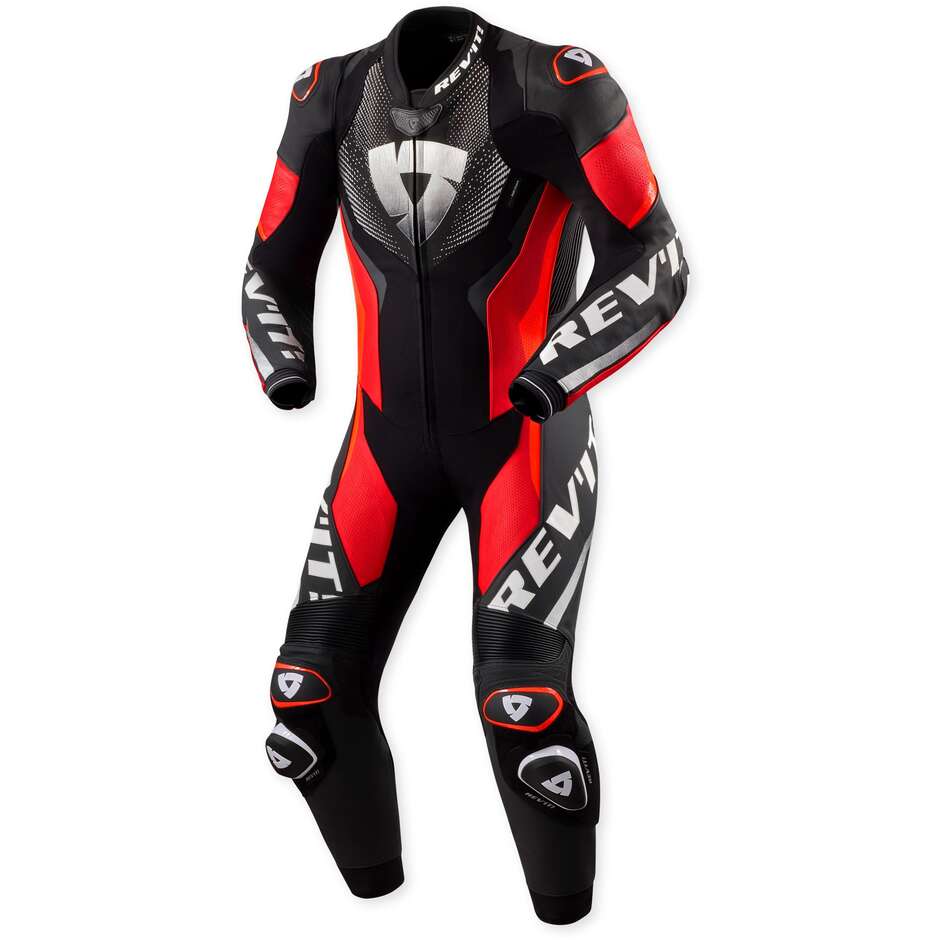 Tuta Moto Intera Rev'it Hyperspeed 3 Nero Neon Rosso