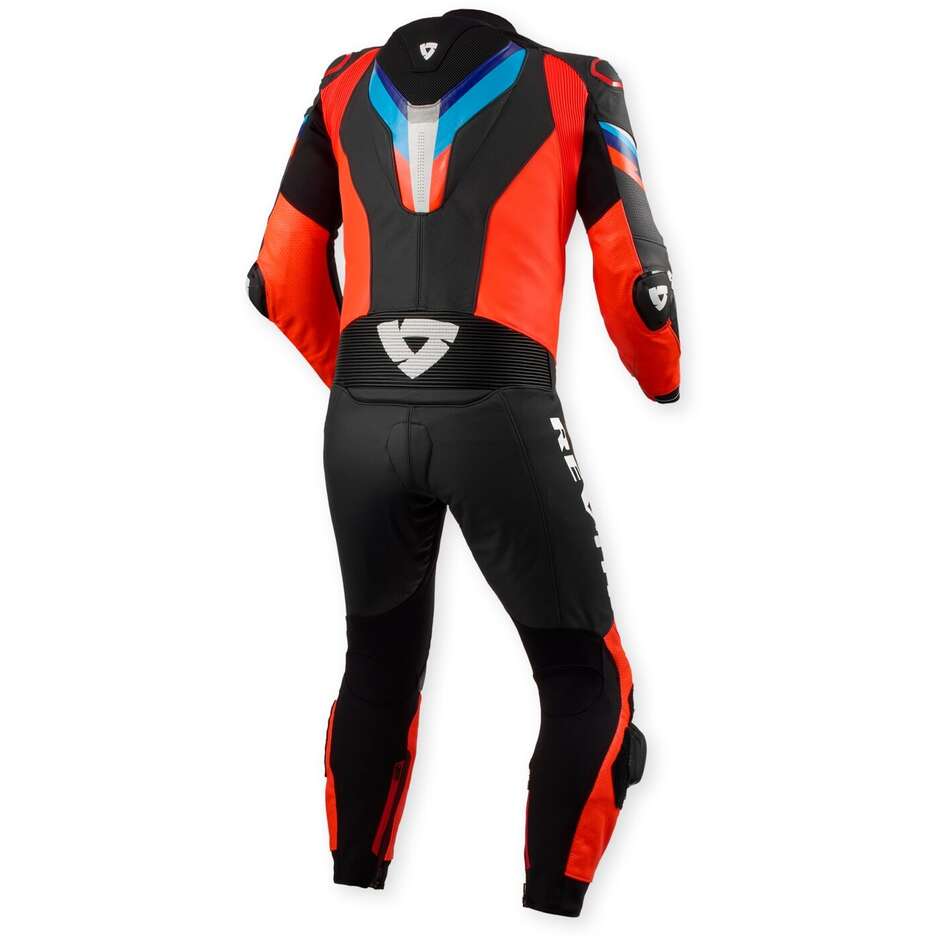 Tuta Moto Intera Rev'it Quantum 3 Rosso neon Nero