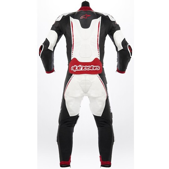 Tuta Moto Professionale Alpinestars ATEM Leather Suit Nero Bianco Rosso