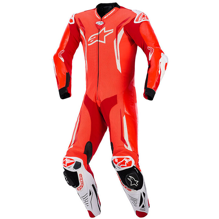 Tuta Moto Professionale GP Tech V5 Rosso Fluo taglia 52