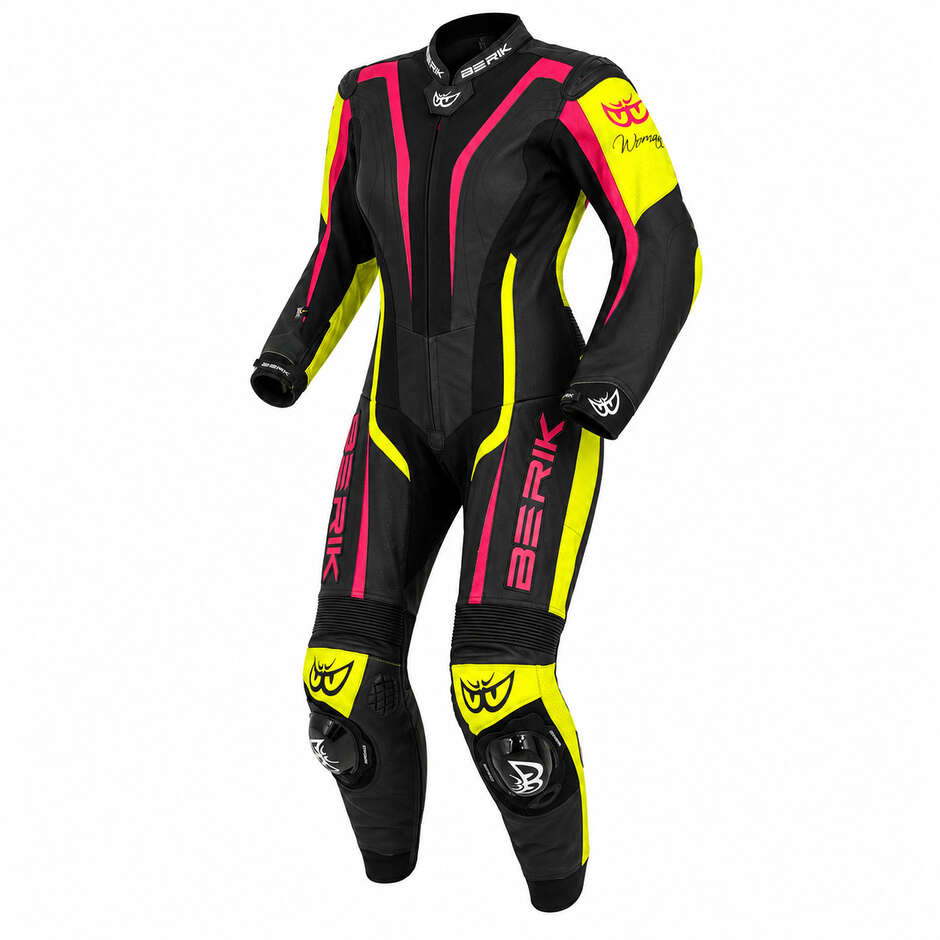 Tuta Moto professionale Da Donna Berik 2.0 LS1171329 Lady Nero Fucsia Giallo
