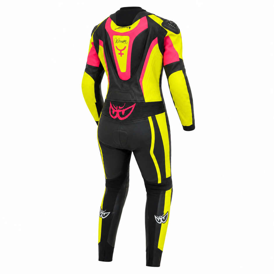Tuta Moto professionale Da Donna Berik 2.0 LS1171329 Lady Nero Fucsia Giallo