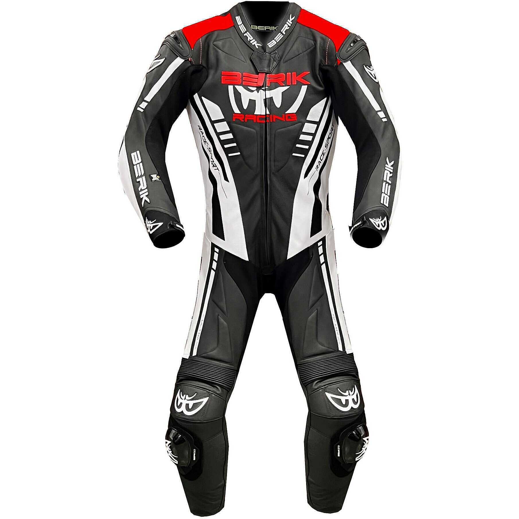 BERIK Berik LS1-201329-BK - Tuta moto Uomo black/white/fluo red