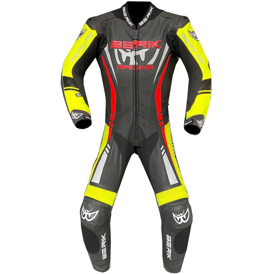 Tuta Moto Professionale In Pelle Berik 2.0 Ls1-171334FR Nero Giallo Rosso
