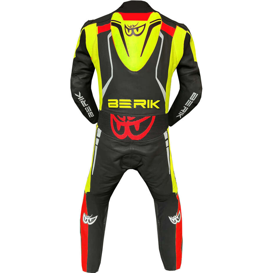 Tuta Moto Professionale In Pelle Berik 2.0 Ls1-171334FR Nero Giallo Rosso