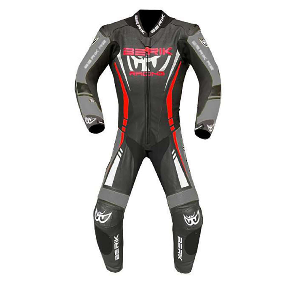 Tuta Moto Professionale In Pelle Berik 2.0 Ls1-171334FR Nero Grigio Rosso