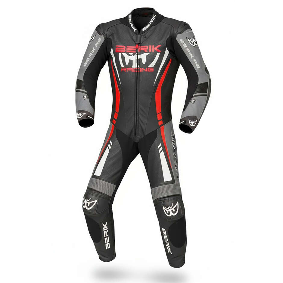 Tuta Moto Professionale In Pelle Berik 2.0 Ls1-171334FR Nero Grigio Rosso