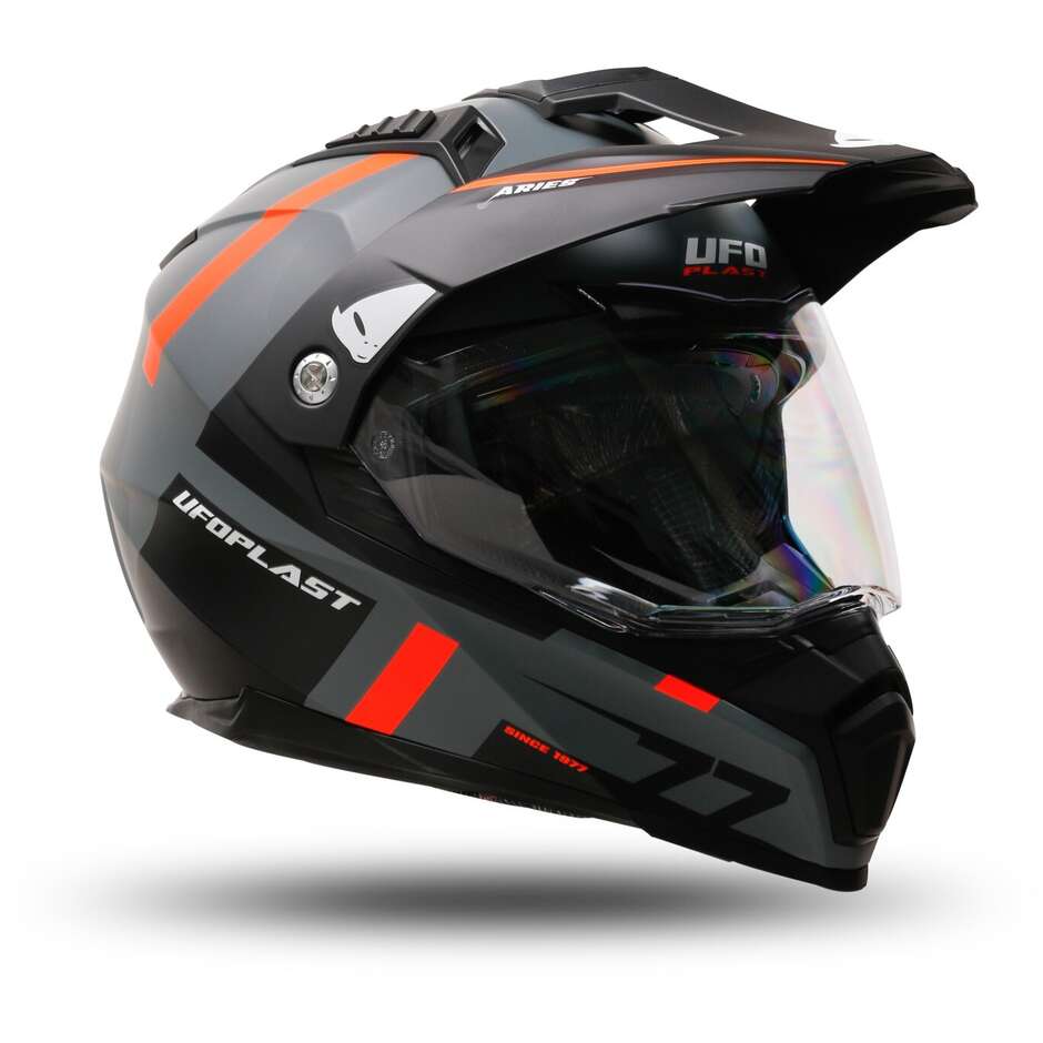 Ufo ARIES Adventure Off-Road Motorcycle Helmet Gray Orange