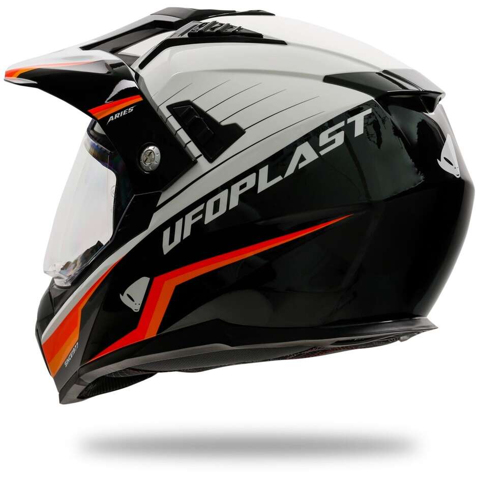 Ufo ARIES Adventure Off-Road Motorcycle Helmet White black