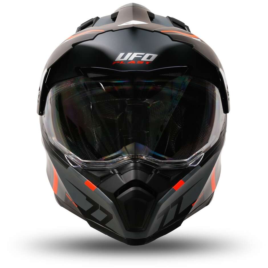 Ufo ARIES Adventure Off-Road-Motorradhelm Grau Orange