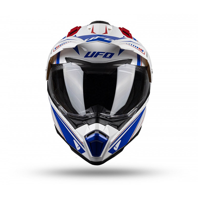 Ufo ARIES Cross Enduro Motorcycle Helmet With White Blue Red Visor