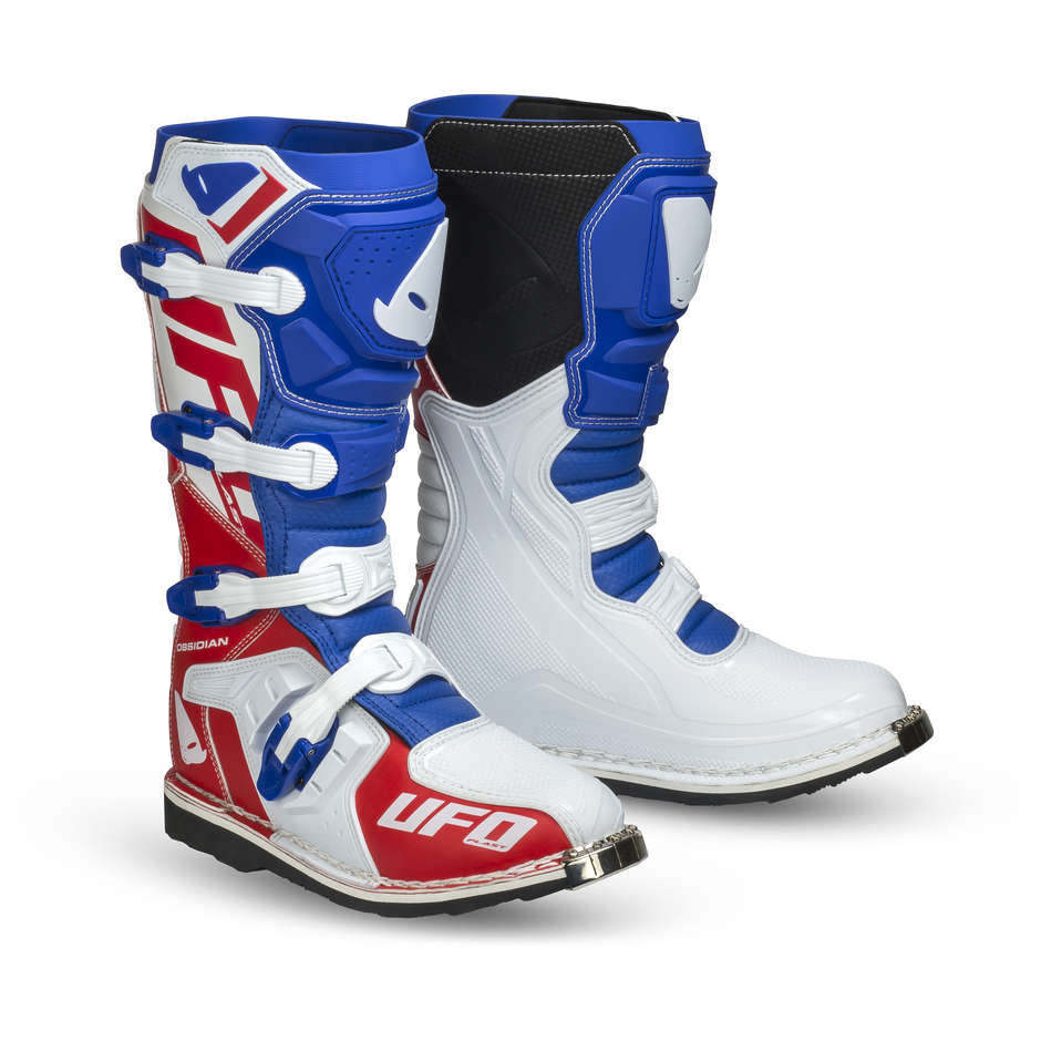 Ufo Cross Enduro Motorcycle Boots Model New Obsidian Red Blue