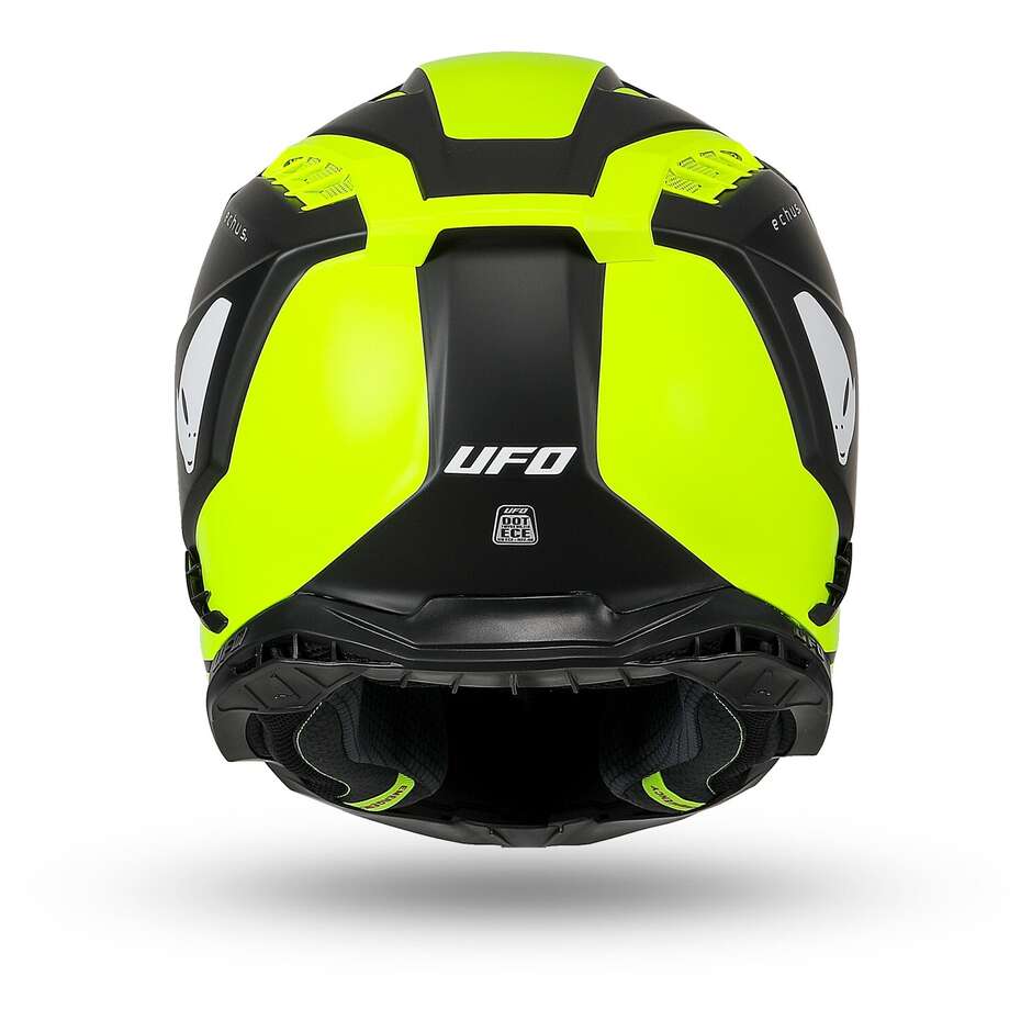 Ufo ECHUS Cross Enduro Motorcycle Helmet Black Yellow Fluo