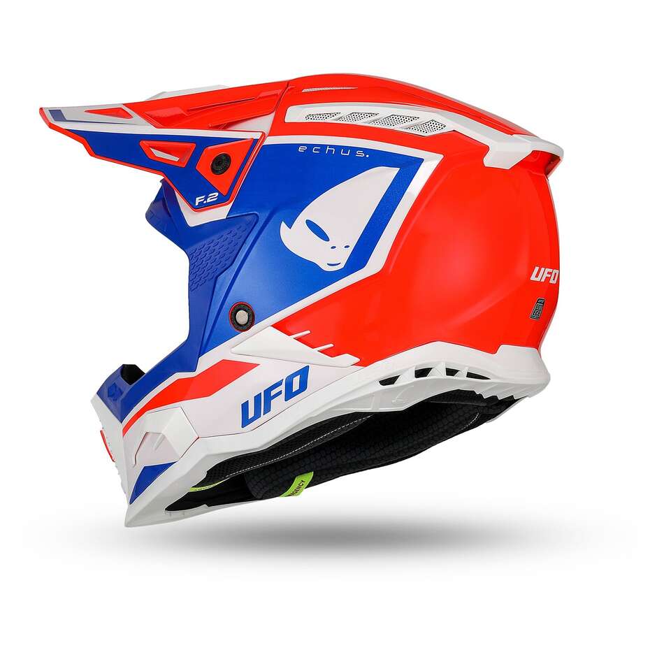 Ufo ECHUS Cross Enduro Motorcycle Helmet White Blue Red