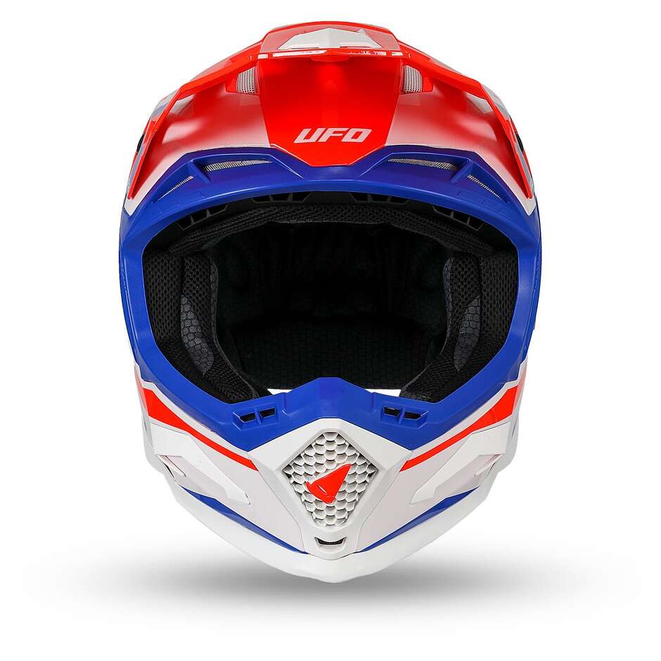 Ufo ECHUS Cross Enduro Motorradhelm Weiß Blau Rot