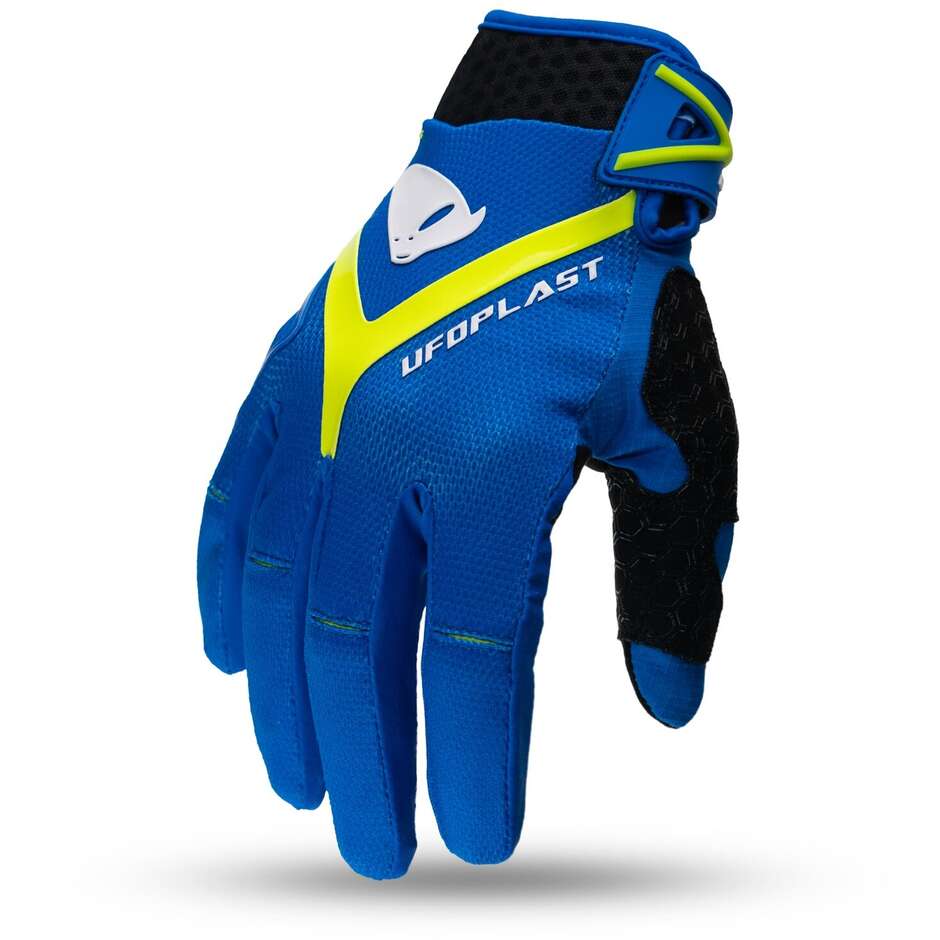 Ufo HAYES Blue Yellow Moto Cross Gloves