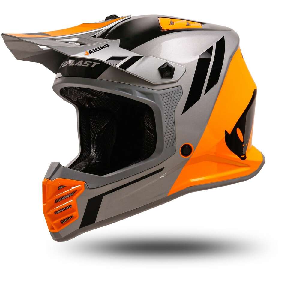 Ufo KOREY Kinder Moto Cross Helm Grau Orange