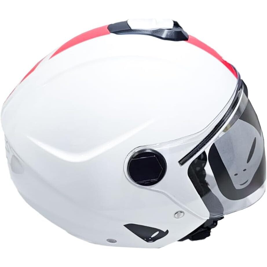 Ufo NIXIE Jet Motorradhelm Weiß Rot