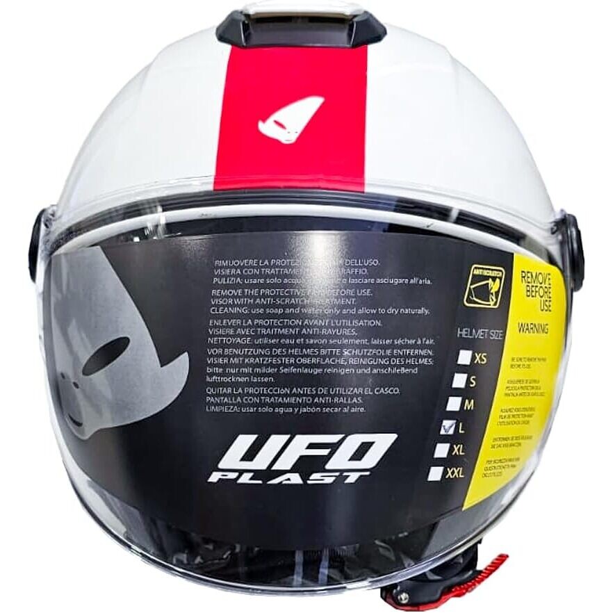 Ufo NIXIE Jet Motorradhelm Weiß Rot