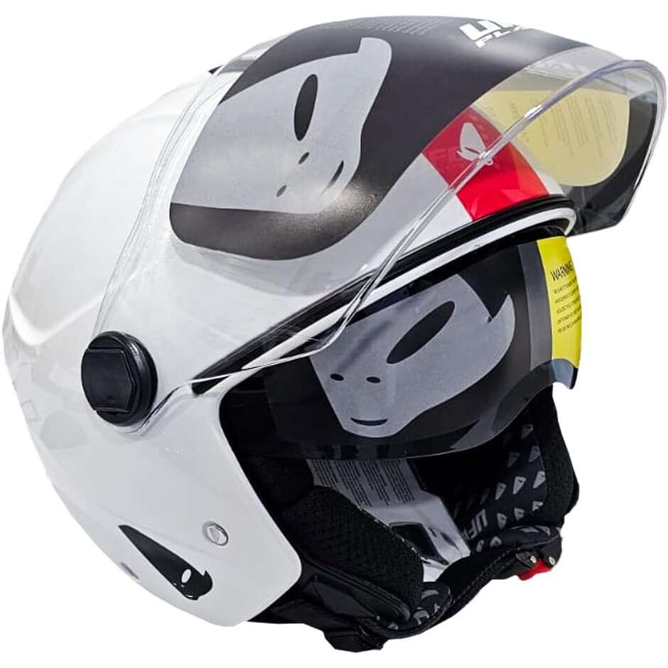 Ufo NIXIE Jet Motorradhelm Weiß Rot