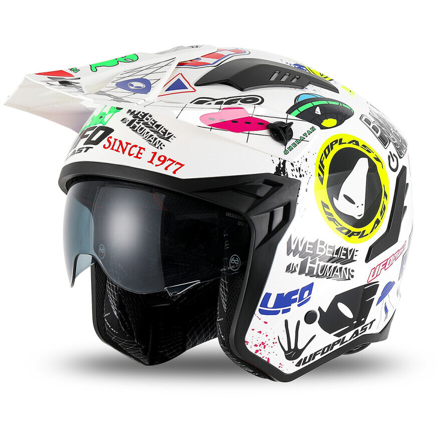 Ufo SHERATAN JET Jet Motorradhelm Weiß