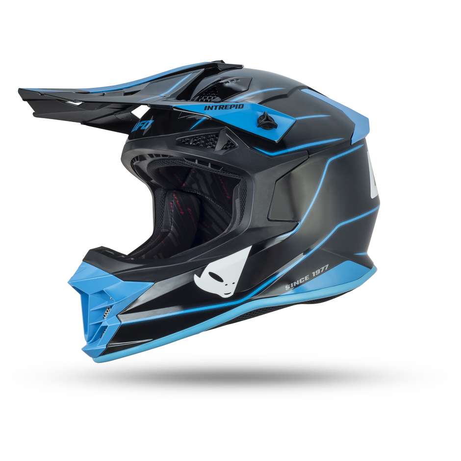 UFO unerschrockener schwarzer blauer Kreuz-Enduro-Motorradhelm