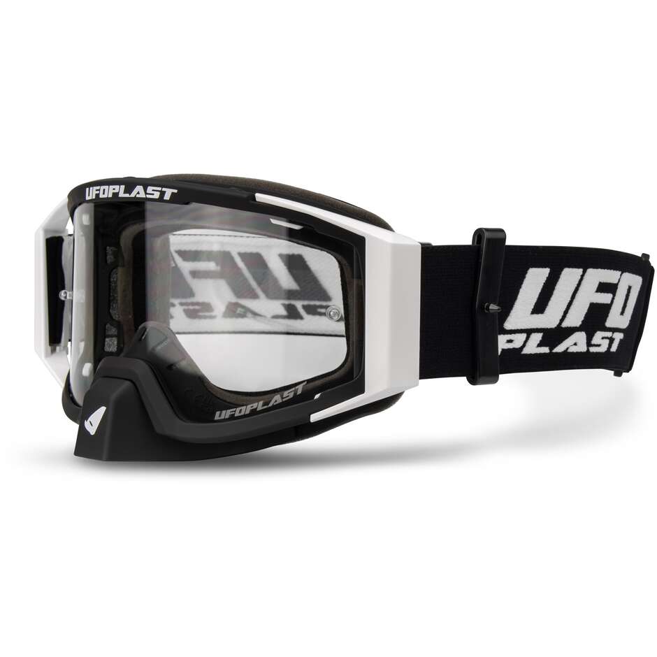 Ufo WISE Black White Moto Cross Mask