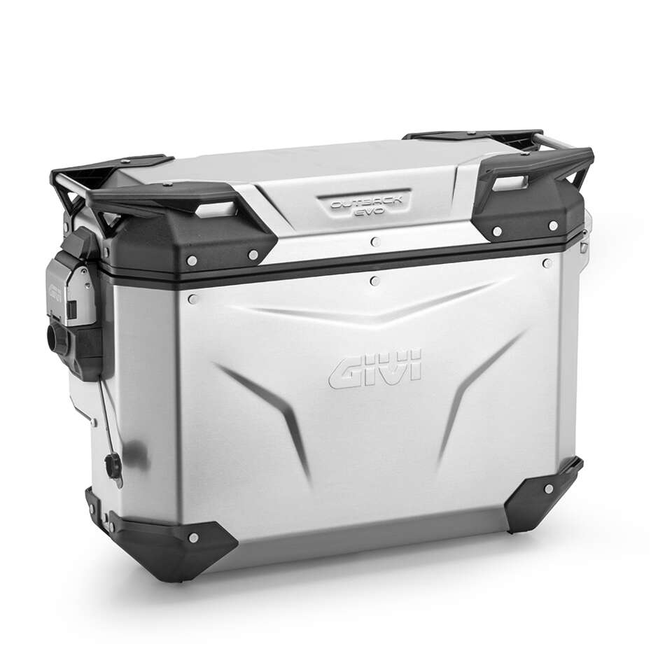 Valise latérale droite Givi OBKEVS33 TREKKER OUTBACK EVO SMART ROUNDED en aluminium naturel - Monokey Cam-Side
