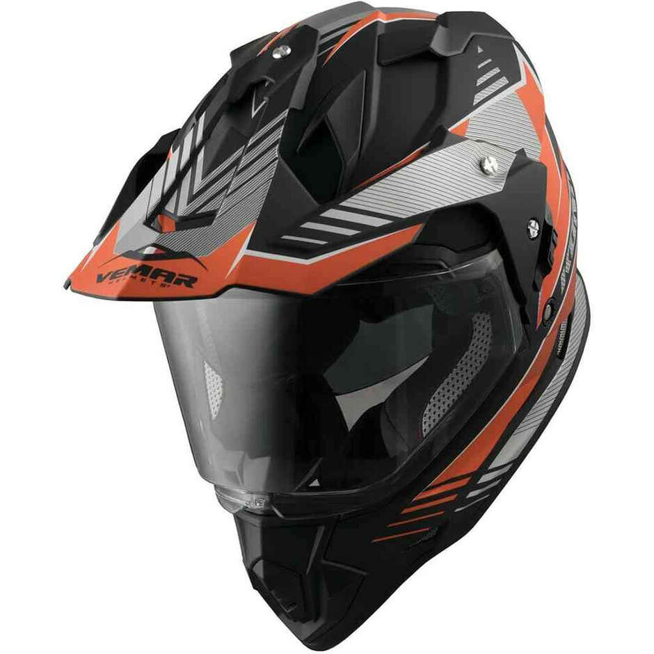 Vemar KONA Explorer All Road Full Face Motorcycle Helmet Matt Orange