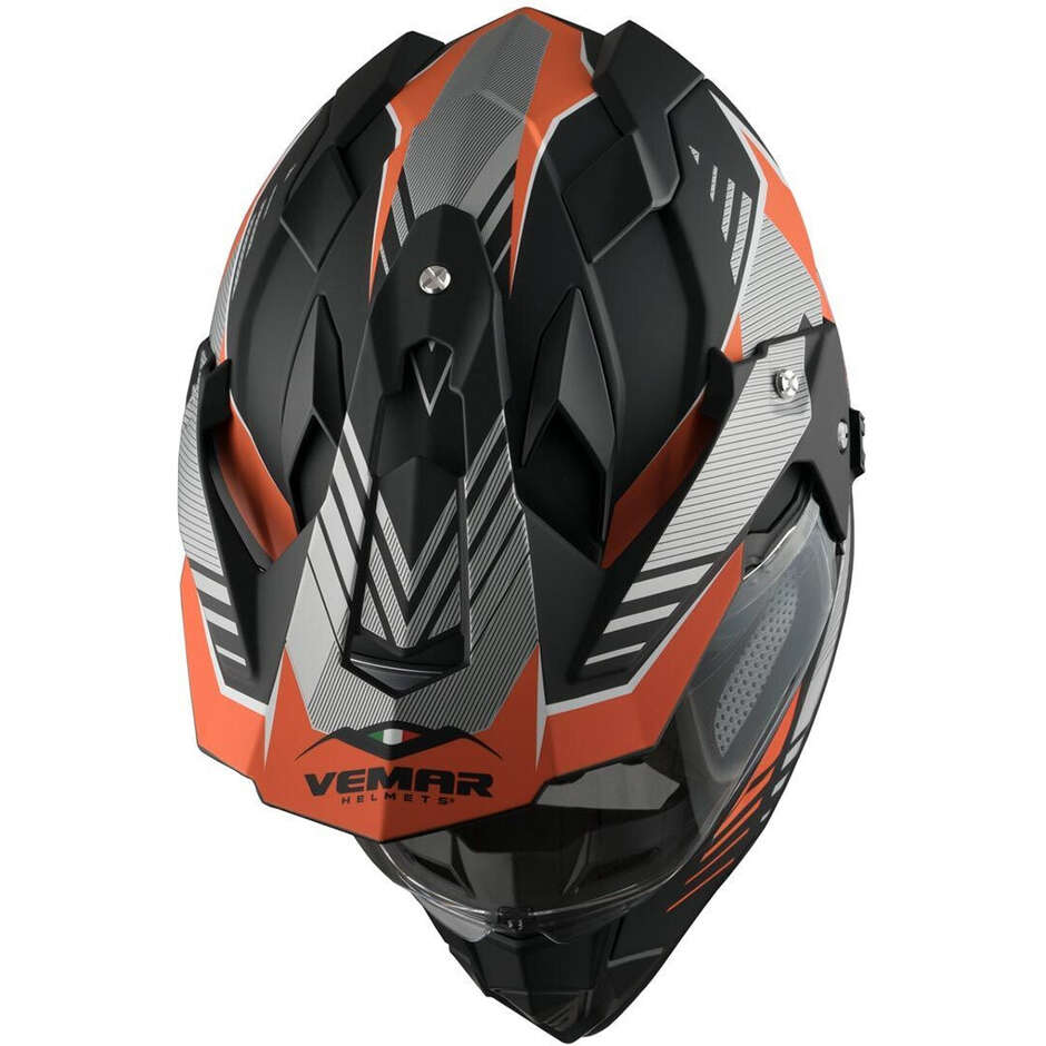 Vemar KONA Explorer All Road Full Face Motorcycle Helmet Matt Orange