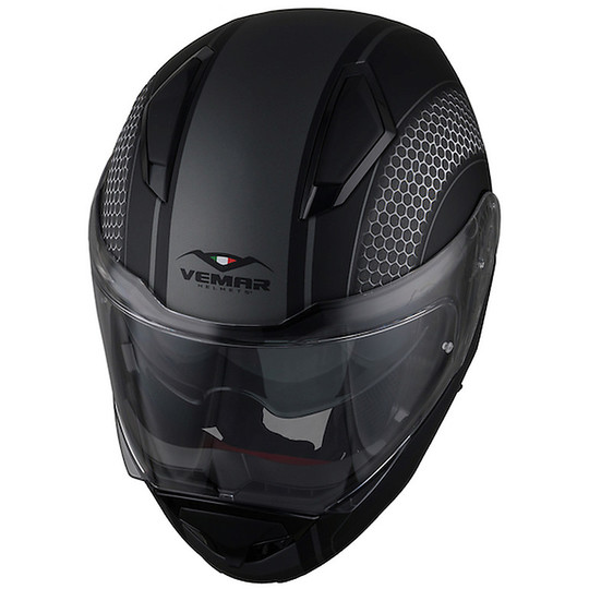 Vemar SHARKI Hive Modular Motorcycle Helmet Matte Black Gray