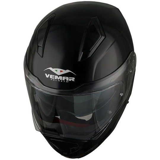 Vemar SHARKI Modular Motorcycle Helmet Solid Black