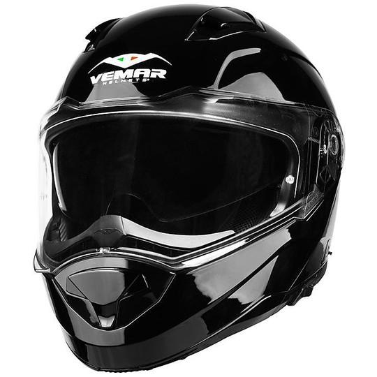 Vemar SHARKI Modular Motorcycle Helmet Solid Black