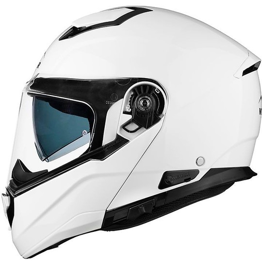 Vemar SHARKI Modular Motorcycle Helmet Solid Glossy White