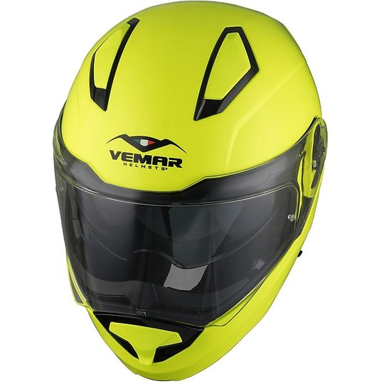Vemar SHARKI Solid Yellow Fluo Modular Motorcycle Helmet