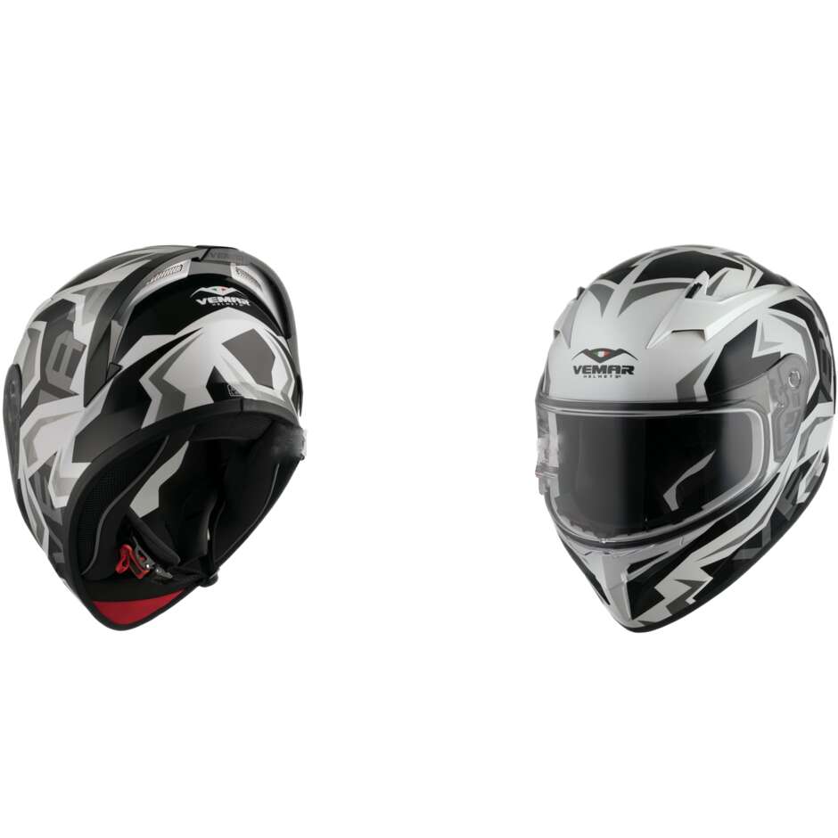 Vemar VH GHIBLI G013 Warrior Full Face Motorcycle Helmet White