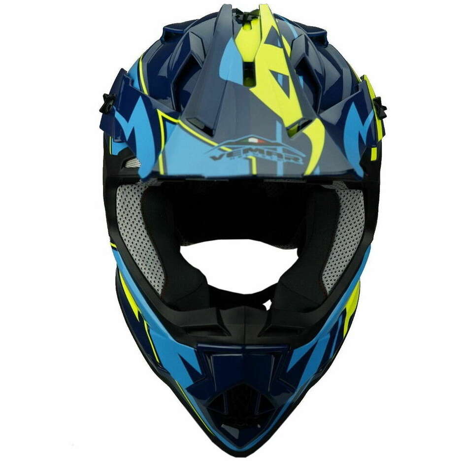 Vemar VH Taku Eye Cross Enduro Motorcycle Helmet Blue Yellow