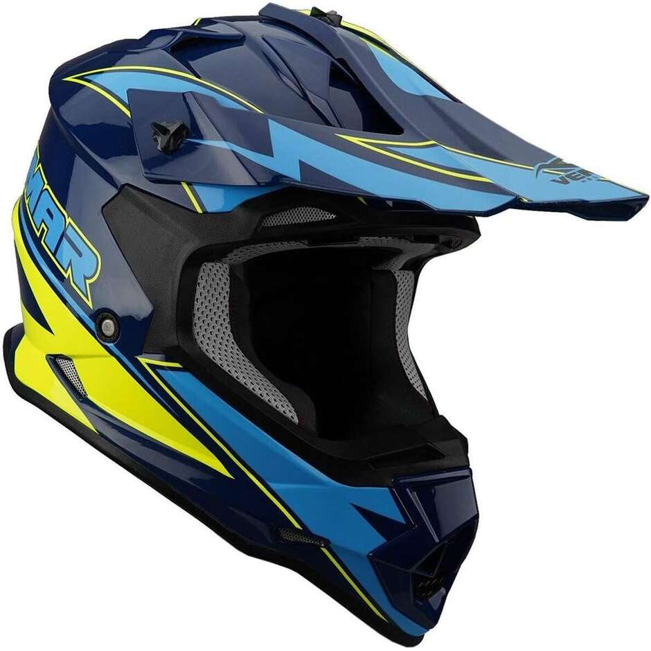 Vemar VH Taku Eye Cross Enduro Motorcycle Helmet Blue Yellow