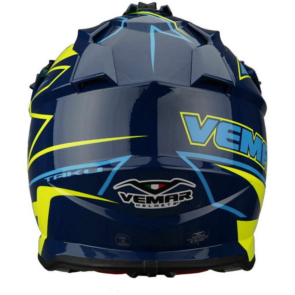 Vemar VH Taku Eye Cross Enduro Motorradhelm Blau Gelb