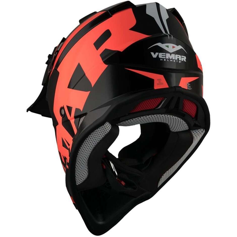 Vemar VH Taku Invasion Cross Enduro Motorcycle Helmet Black Orange