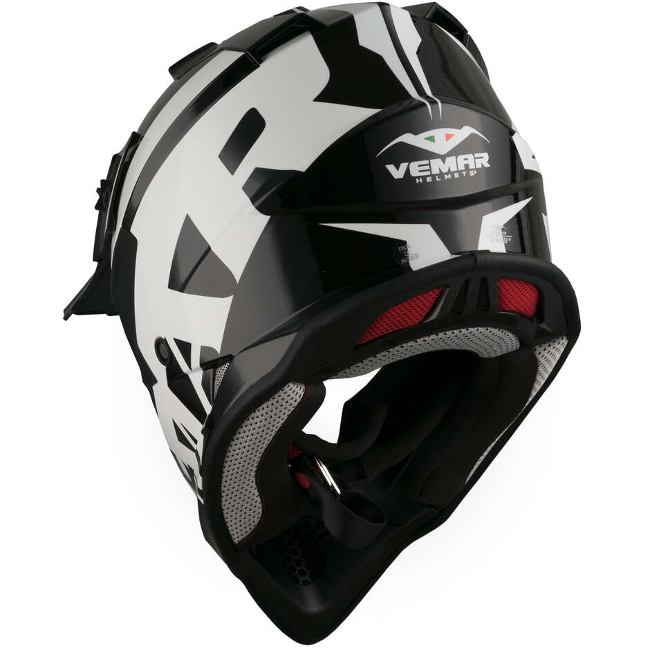 Vemar VH Taku Invasion Cross Enduro Motorcycle Helmet Black White
