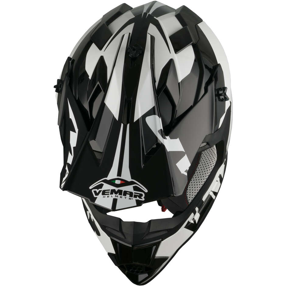 Vemar VH Taku Invasion Cross Enduro Motorcycle Helmet Black White