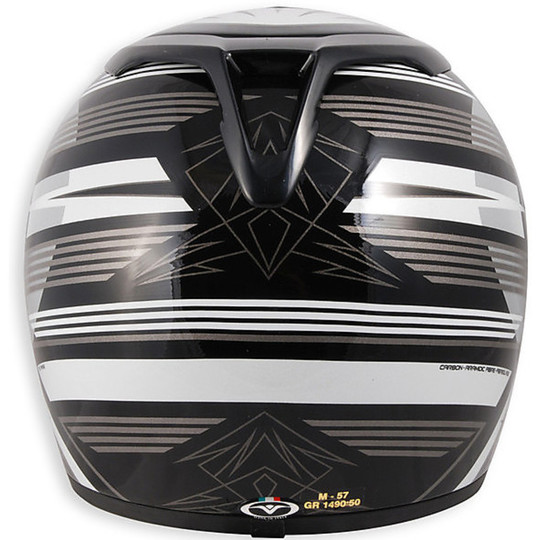 Vemar VTX EV Integral Casque de moto en fibre tricomposite argent-noir