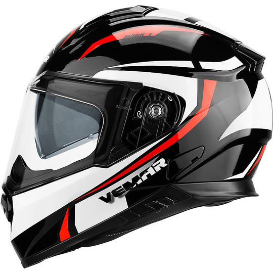 Vemar ZEPHIR Mark Z015 Full Face Motorcycle Helmet Black White Red