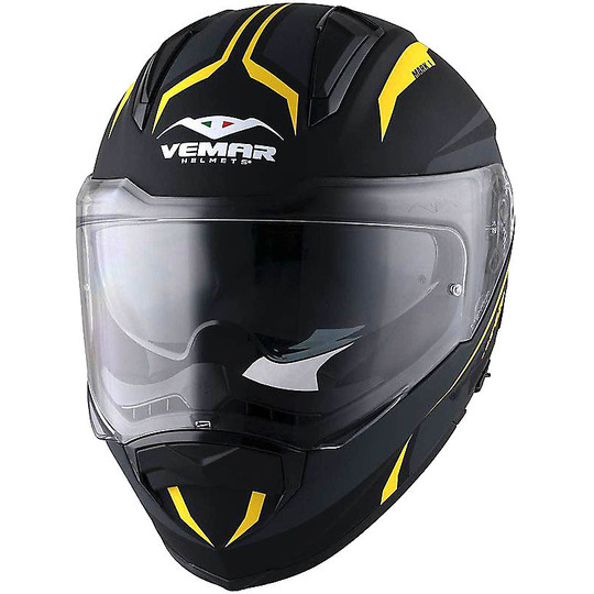 Vemar ZEPHIR Mark Z016 Integral Motorcycle Helmet Black Yellow